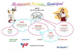 MENU DU 26 AU 30 MARS 2018