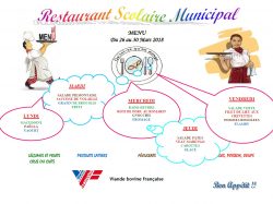 MENU DU 26 AU 30 MARS 2018
