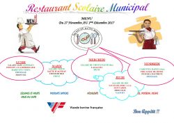 MENU DU 27 NOVEMBRE AU 1ER DECEMBRE