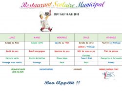 menu du 11 au 15 juin