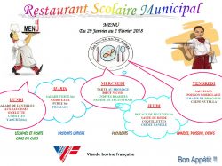 menu du 28 janvier au 2 février