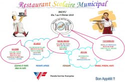 menu du 5 au 9 février
