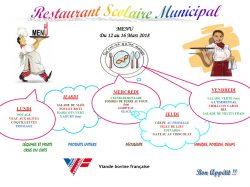 MENU DU 12 AU 16 MARS 18