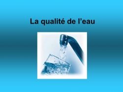 La qualité de l’eau à St Cyprien