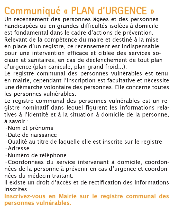 REGISTRE URGENCE