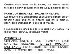 communiqué équipe enseignante