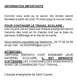 communiqué équipe enseignante