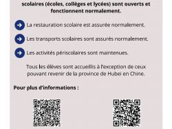 coronavirus – écoles ouvertes le 9 Mars 2020