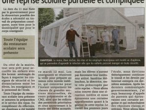 Reprise scolaire – article Journal Le Pays 7 mai 2020