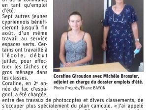 Article Le Progrès – Emplois d’été