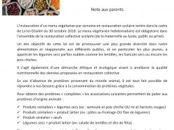 menu végétarien