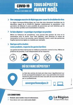 flyer La Région - Tous dépistés avant Noël - verso