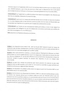 arrêté signé allègement port masque -page 2