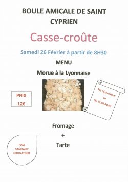 Boule Amicale Casse croûte 26-02-2022