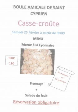 Boule Amicale Casse croûte 25-02-2023