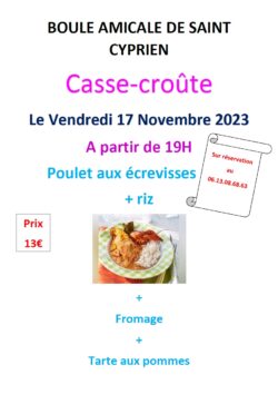 Casse croûte 17-11-2023 Boule Amicale