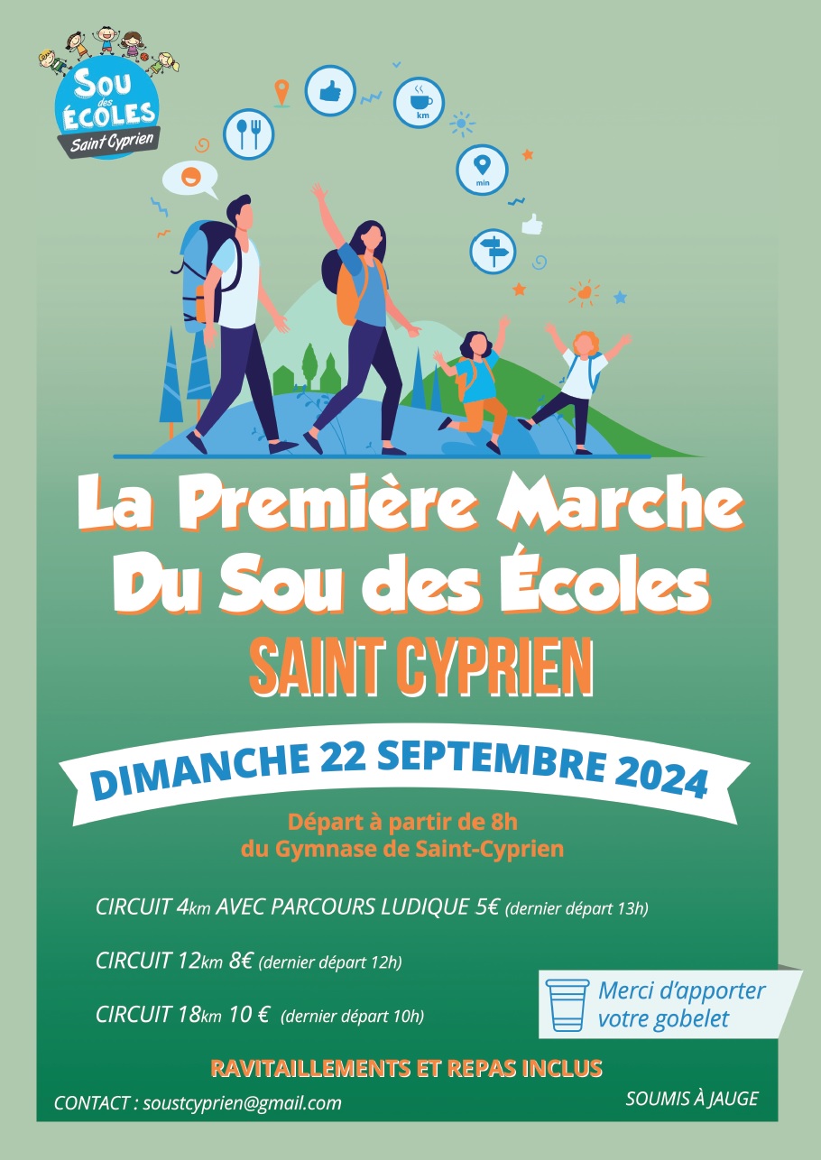 affiche Sou des Ecoles - Marche 2024 (à la place du vide grenier)