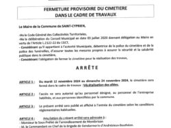 Arrêté municipal n°205-2024 – fermeture provisoire cimetière (travaux)