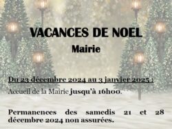VACANCES DE NOEL 2024-2025 Mairie