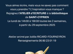 annonce atelier écriture