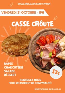 affiche casse croûte 31 octobre 2025