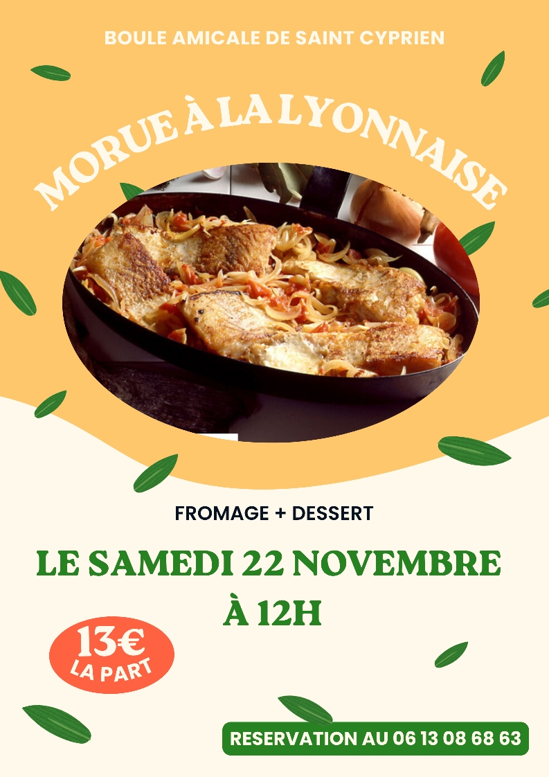 affiche morue à la lyonnaise - 22-11-2025