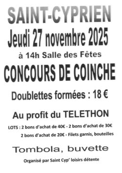 concours coinche ST CYP LOISIRS DETENTE 27-11-2025