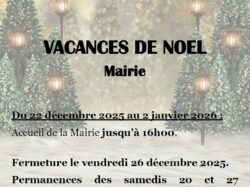 VACANCES DE NOEL 2025-2026 Mairie