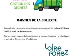 MAINTIEN COLLECTE jour férié – Lundi Pentecote 2026