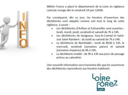 vigilance canicule orange – ouverture déchèteries juin 2026