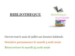 horaires Biblio Eté 2026